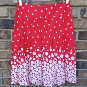 Tailor B. Moss Flare Pleated Red  Polka Dot Skirt